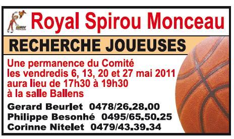 Spirou Monceau recherche des joueuses