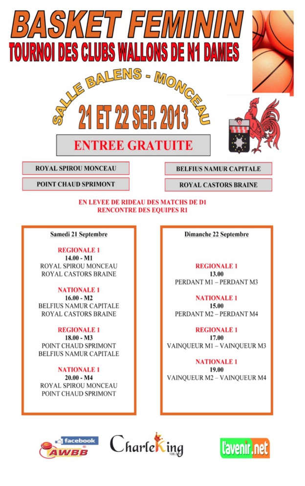 La deuxième édition du Tournoi des 4 Wallons à Monceau les 21 et 22 septembre