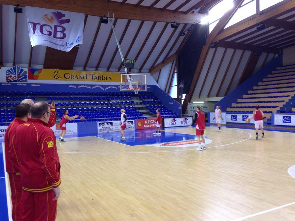 Wallonia Basket à l'entraînement à Tarbes (photo: J. Dekoninck)