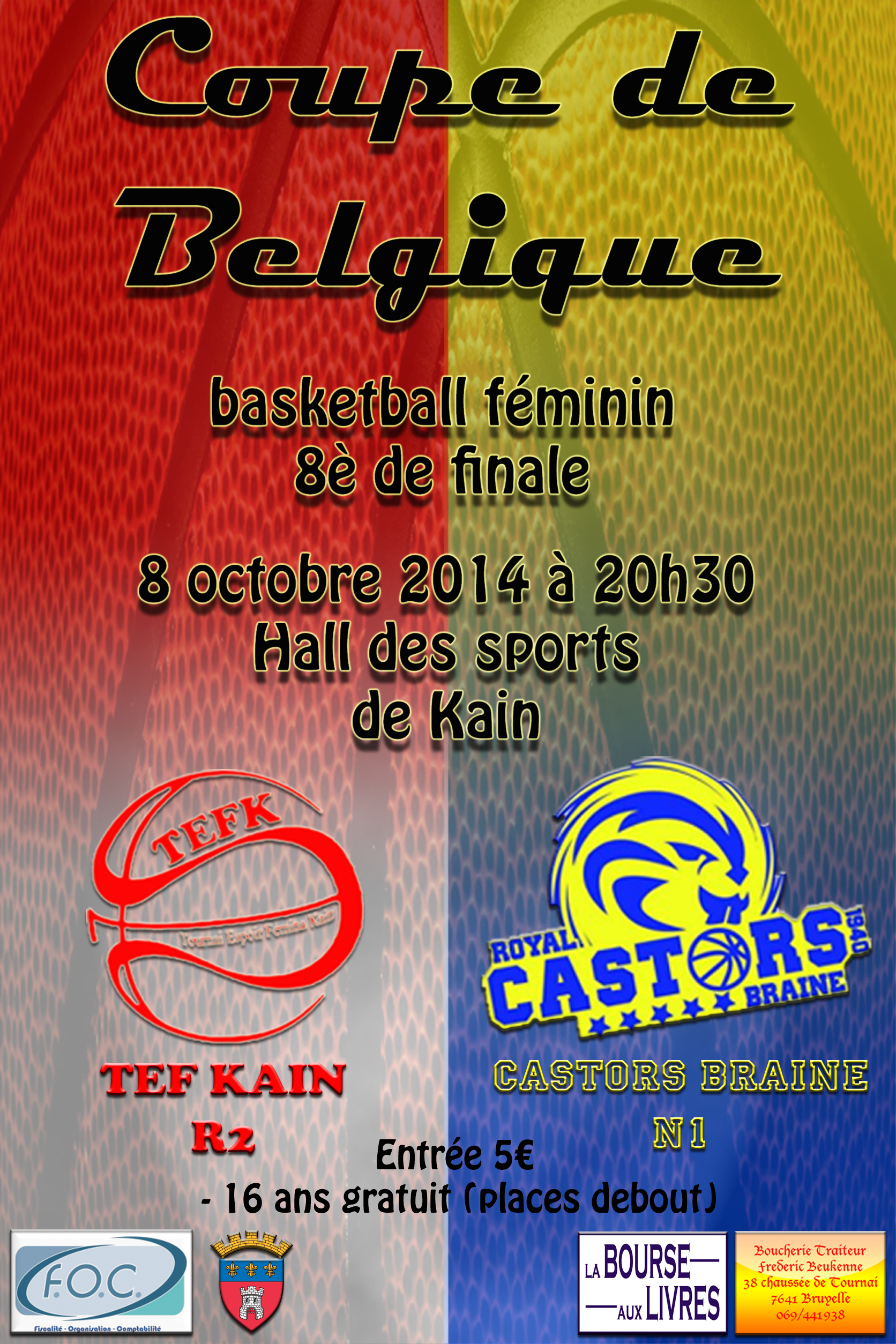 Coupe de Belgique - Le TEF Kain dans sa nouvelle salle face à Castors Braine